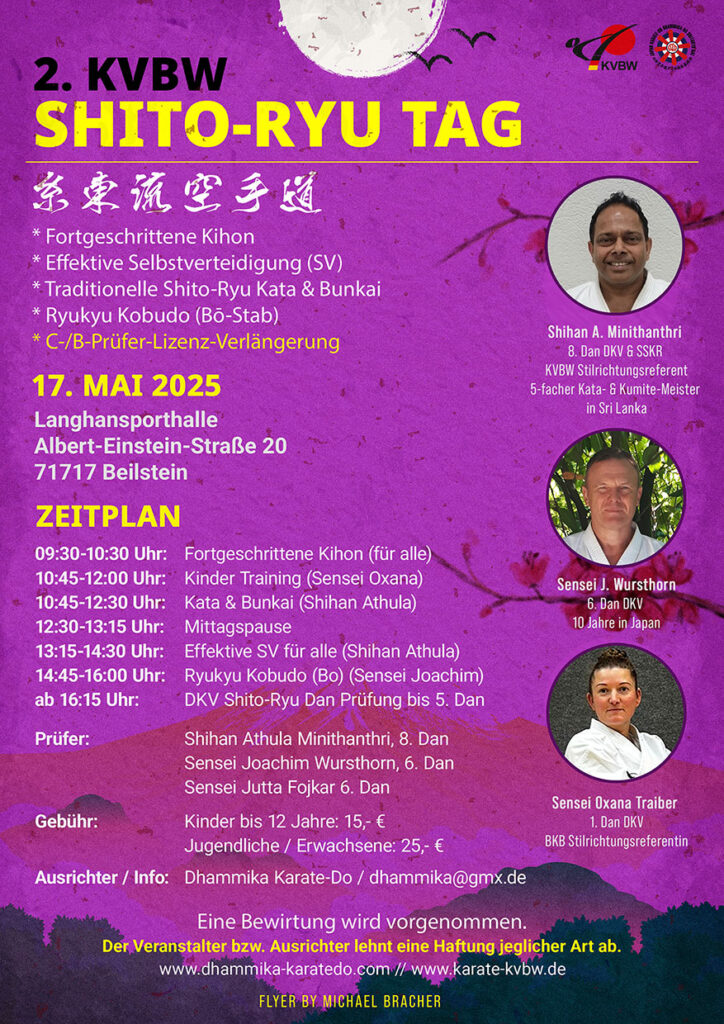 Flyer des 2. KVBW Shito-Ryu Tags