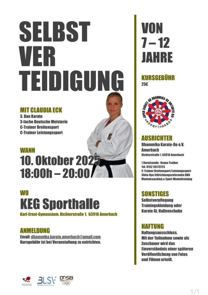 Selbstverteidigung mit der Deutschen Kata-Meisterin Claudia Eck